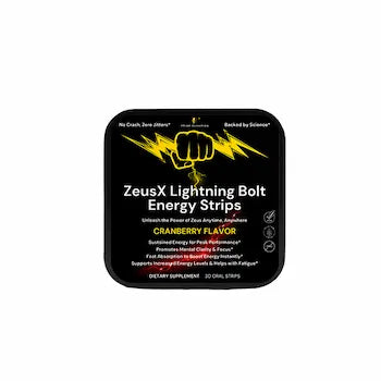 ZeusX Lightning Bolt Energy Strips packaging on a white background