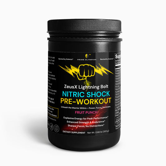 ZeusX™ Lightning Bolt™ Nitric Shock Pre-Workout Powder (Fruit Punch)