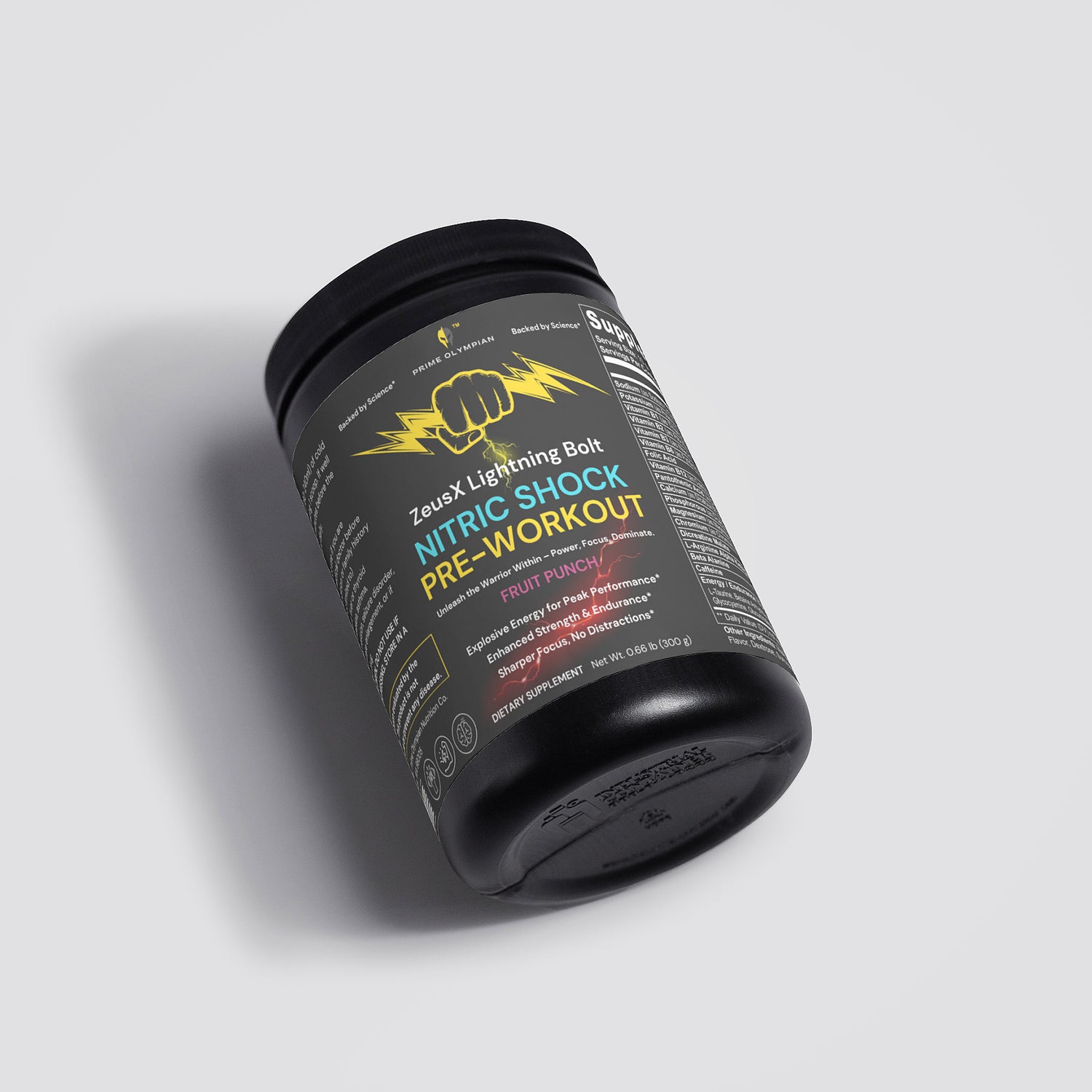 ZeusX™ Lightning Bolt™ Nitric Shock Pre-Workout Powder (Fruit Punch)
