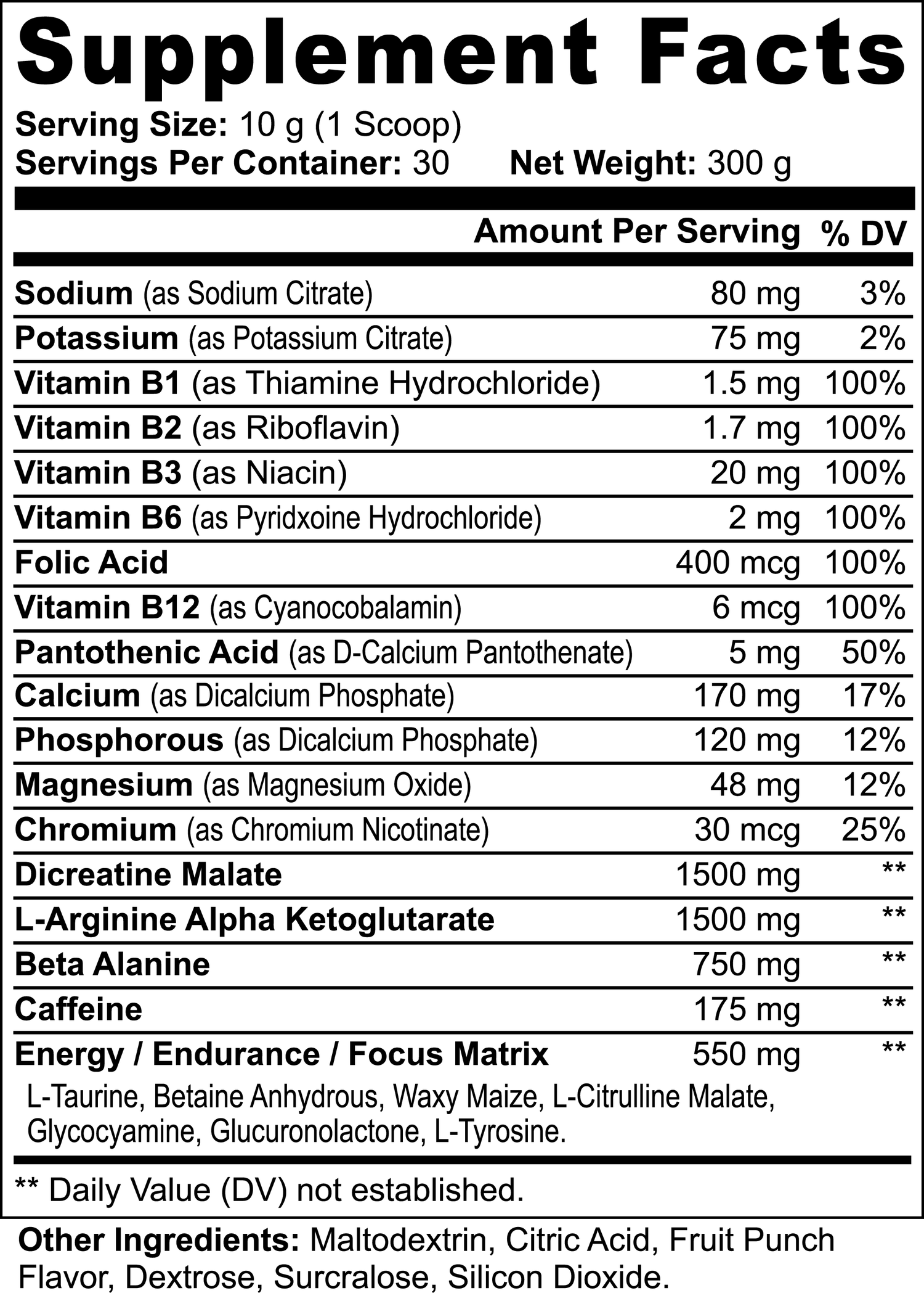 ZeusX™ Lightning Bolt™ Nitric Shock Pre-Workout Powder (Fruit Punch)